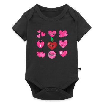 Enseigner l’amour Inspirer l’amour de la Saint-Valentin Enseigner l’amant - Body à manches courtes Premium Bébé - noir - Devant