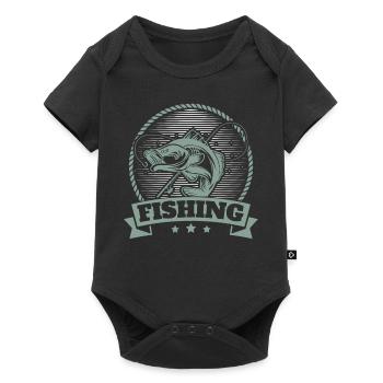 Fishing, Angler, Fisherman Fishing and Pike Fishing - Baby Premium short-sleeve bodysuit - black - Front