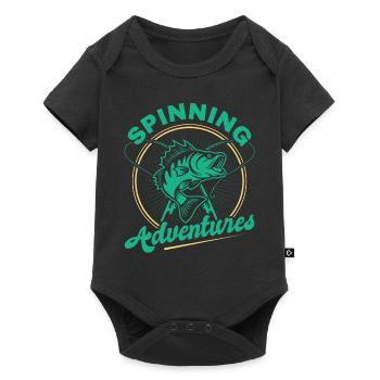 Pêche, pêcheur, pêcheur et pêche au brochet - Body à manches courtes Premium Bébé - noir - Devant