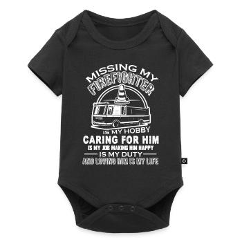 Firefighter Missing My Firefighter - Baby Premium short-sleeve bodysuit - black - Front