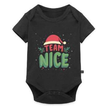 Team Nice Funny Christmas - Baby Premium short-sleeve bodysuit - black - Front