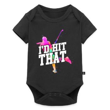 Field Hockey Watercolor I'd Hit - Baby Premium short-sleeve bodysuit - black - Front