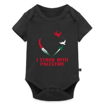 I Stand With Palestine Frieden Freiheit Palästina - Baby Premium Kurzarmbody - Schwarz - Vorne