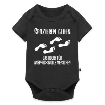 Anspruchsvolles Spazieren Geh Design - Baby Premium Kurzarmbody - Schwarz - Vorne