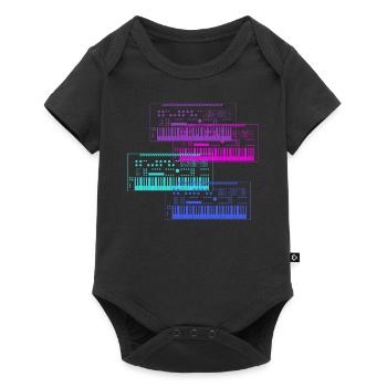 Synthétiseur Collection Conception de musique - Body à manches courtes Premium Bébé - noir - Devant