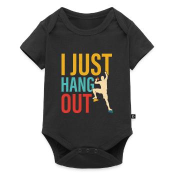 I Just Hang Out Boulder Climbing - Baby Premium short-sleeve bodysuit - black - Front