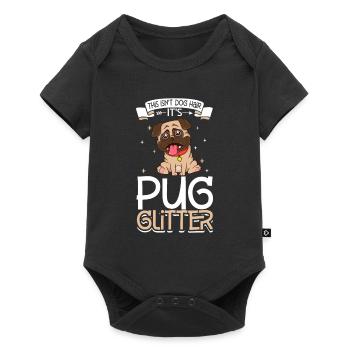 Pug Glitter - Baby Premium short-sleeve bodysuit - black - Front