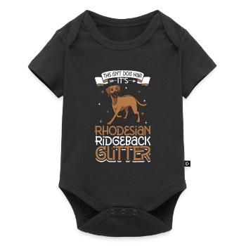Rhodesian Ridgeback Glitter - Baby Premium short-sleeve bodysuit - black - Front