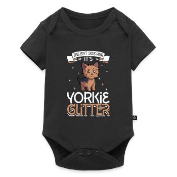 Yorkie Glitter - Baby Premium short-sleeve bodysuit - black - Front