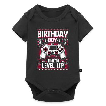 Funny Gamer Birthday Boy Il est temps de passer au niveau supérieur - Body à manches courtes Premium Bébé - noir - Devant