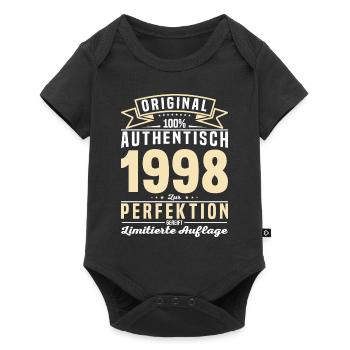 Authentisches Vintage-Geschenk 1998 - Baby Premium Kurzarmbody - Schwarz - Vorne