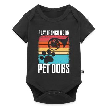 Cornhound Français Joueur Hornist Laiton - Body à manches courtes Premium Bébé - noir - Devant