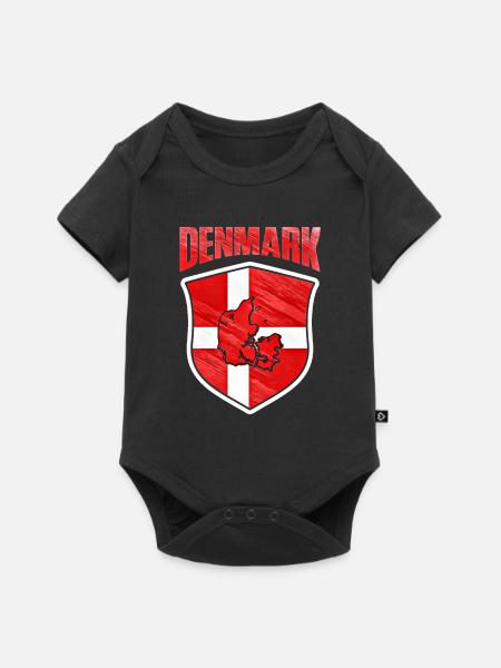 Dänemark - Baby Premium Kurzarmbody - Schwarz