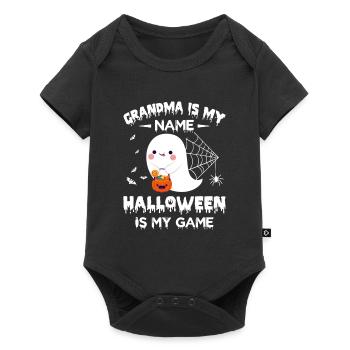 Grand-mère est mon nom Halloween est mon jeu - Body à manches courtes Premium Bébé - noir - Devant