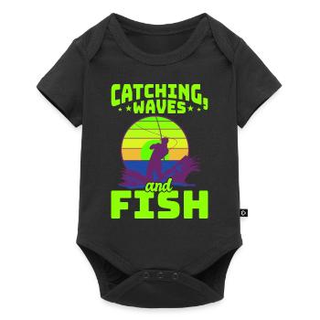 Fishing, Angler, Fisherman Fishing and Pike Fishing - Baby Premium short-sleeve bodysuit - black - Front