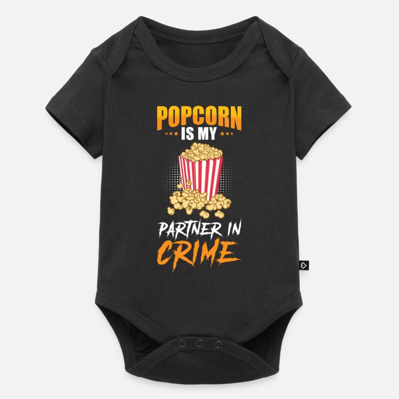 Popcorn amant cadeau drôle pop-corn - Body à manches courtes Premium Bébé - noir
