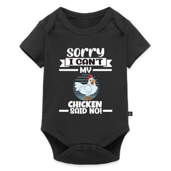 Funny Chicken Saying Chicken - Baby Premium short-sleeve bodysuit - black - Front