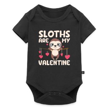 Sloths Are My Valentine Sloth Lover Animal Va - Baby Premium short-sleeve bodysuit - black - Front