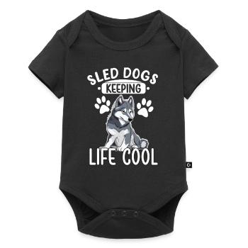 Chien de traîneau Huskie Alaska Sports d’hiver - Body à manches courtes Premium Bébé - noir - Devant