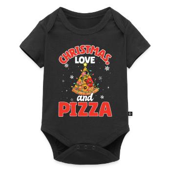 Pizza Junk Food Funny Saying Christmas, Love - Baby Premium short-sleeve bodysuit - black - Front