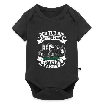 Der tut nix der will nur Traktor fahren Trecker Ba - Baby Premium Kurzarmbody - Schwarz - Vorne