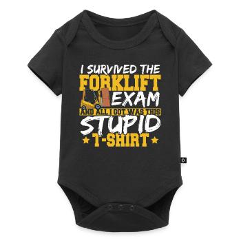 Funny Survived The Forklift Exam Forklifting Forkl - Baby Premium Kurzarmbody - Schwarz - Vorne