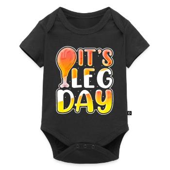 Thankful: It's Leg Day Kids Funny For Thanksgiving - Baby Premium short-sleeve bodysuit - black - Front