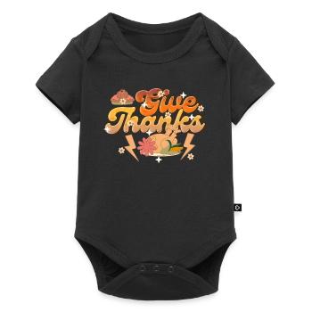 Thankful Give Thanks - Retro Thanksgiving Women - Baby Premium short-sleeve bodysuit - black - Front