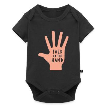 Parlez à la main Rétro Sassy - Body à manches courtes Premium Bébé - noir - Devant
