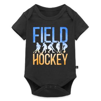 Field Hockey Watercolor Field - Baby Premium short-sleeve bodysuit - black - Front