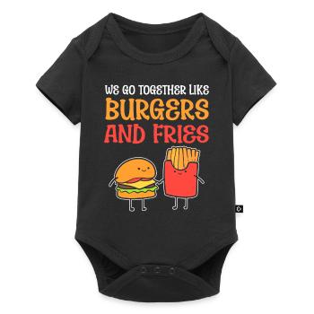 We Go Together Like Burgers And Fries - Baby Premium Kurzarmbody - Schwarz - Vorne