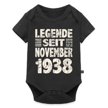 November 1938 Legende seit 85 Jahren Mann Frau - Baby Premium Kurzarmbody - Schwarz - Vorne