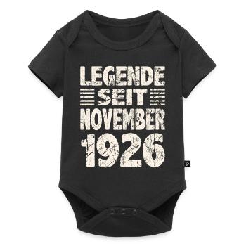 November 1926 Legende seit 97 Jahren Mann Frau - Baby Premium Kurzarmbody - Schwarz - Vorne