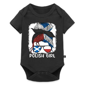 Moitié Ecossais Moitié Polonais Pologne Ecosse - Body à manches courtes Premium Bébé - noir - Devant