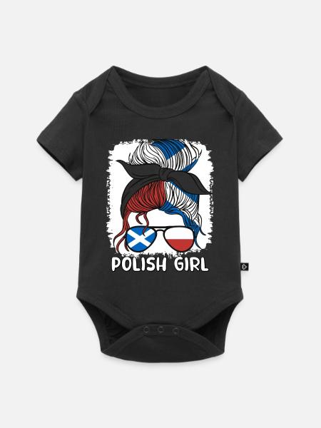 Half Scottish Half Polish Girl Poland Scotland - Baby Premium short-sleeve bodysuit - black