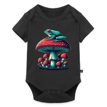Grenouille mystique et champignon - Body à manches courtes Premium Bébé - noir - Devant
