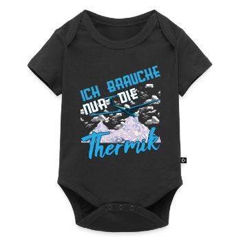 Segelflieger Segelflugzeug - Baby Premium Kurzarmbody - Schwarz - Vorne