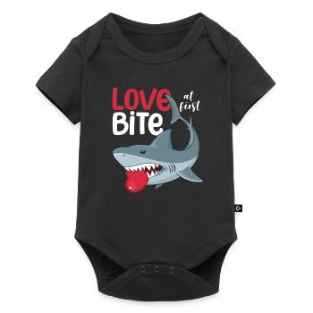 Coup De Foudre À La Première Morsure Requins Drôle - Body à manches courtes Premium Bébé - noir - Devant