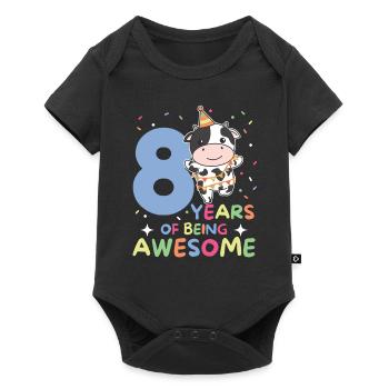 Vache pour les enfants de 8 ans de huit ans - Body à manches courtes Premium Bébé - noir - Devant