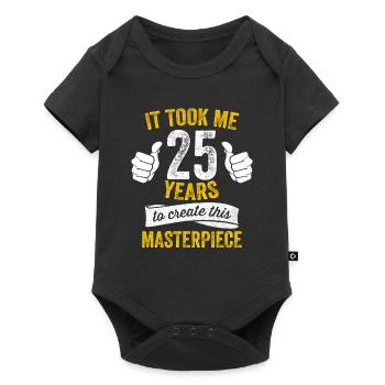 Lustiger 25 Jahre alter Witz 25. Geburtstag Gag Stolz - Baby Premium Kurzarmbody - Schwarz - Vorne