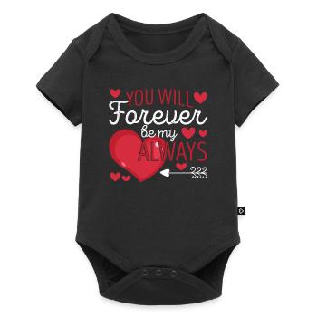 Du wirst für immer mein immer lustig Valentinstag - Baby Premium Kurzarmbody - Schwarz - Vorne