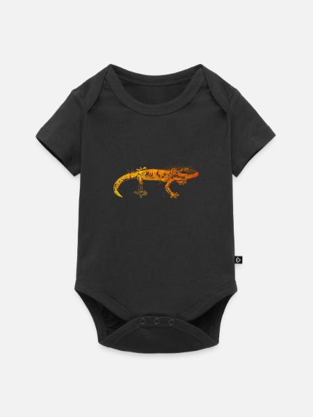 Farbenfroher Gecko - Baby Premium Kurzarmbody - Schwarz
