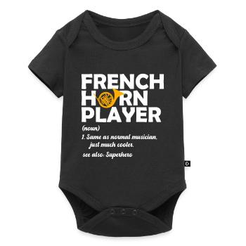French Horn Player Horn Player Brass Music - Baby Premium short-sleeve bodysuit - black - Front