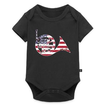French Horn Player Horn Player Brass Music - Baby Premium short-sleeve bodysuit - black - Front