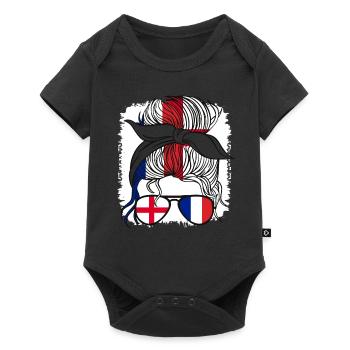 Moitié Anglais Moitié Française Fille France Angleterre - Body à manches courtes Premium Bébé - noir - Devant