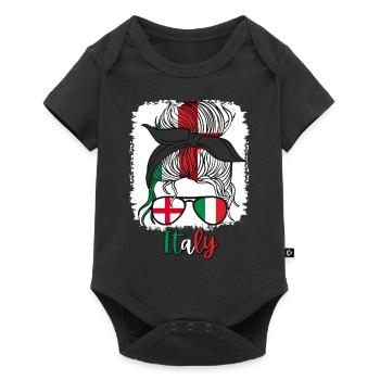 Italy Italia Half English Half Italian Girl - Baby Premium short-sleeve bodysuit - black - Front