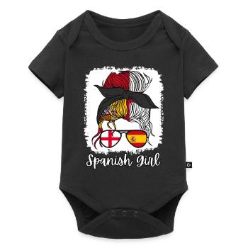 España Moitié Anglais Moitié Espagnol Fille Espagne chica - Body à manches courtes Premium Bébé - noir - Devant