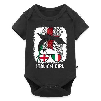Italian Girl Italy England Flag Italia, Ragazza - Baby Premium short-sleeve bodysuit - black - Front