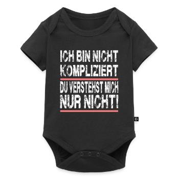 Ich Bin Nicht Kompliziert für Männer und Fauen - Baby Premium Kurzarmbody - Schwarz - Vorne