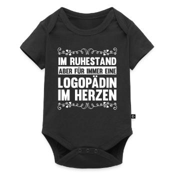 Ruhestand Rente Rentnerin Logopädie Logopädin - Baby Premium Kurzarmbody - Schwarz - Vorne